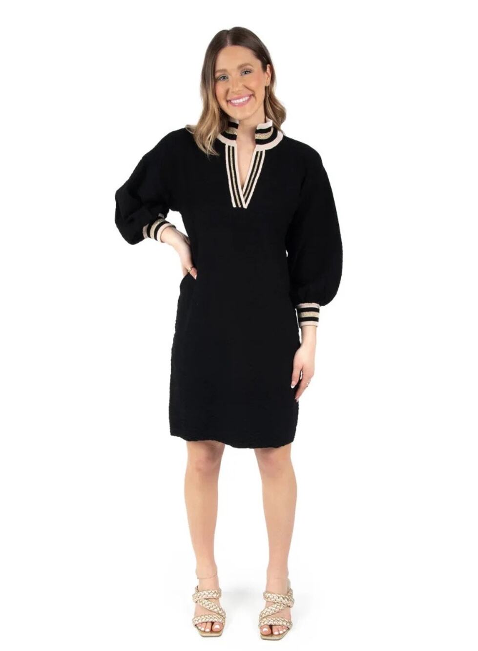 Emily McCarthy Lolli Sweater Dress-Black Novelty Knit NWT size small